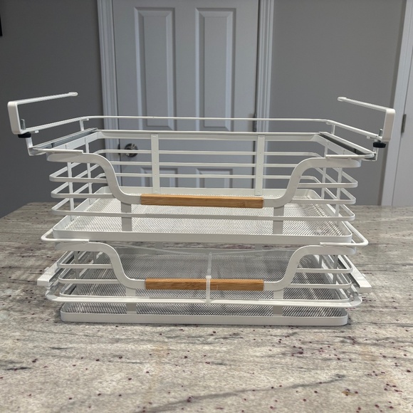 BRAND NEW Crate&Barrel Set of 2 - White Under Shelf Sliding Drawers - Picture 1 of 7